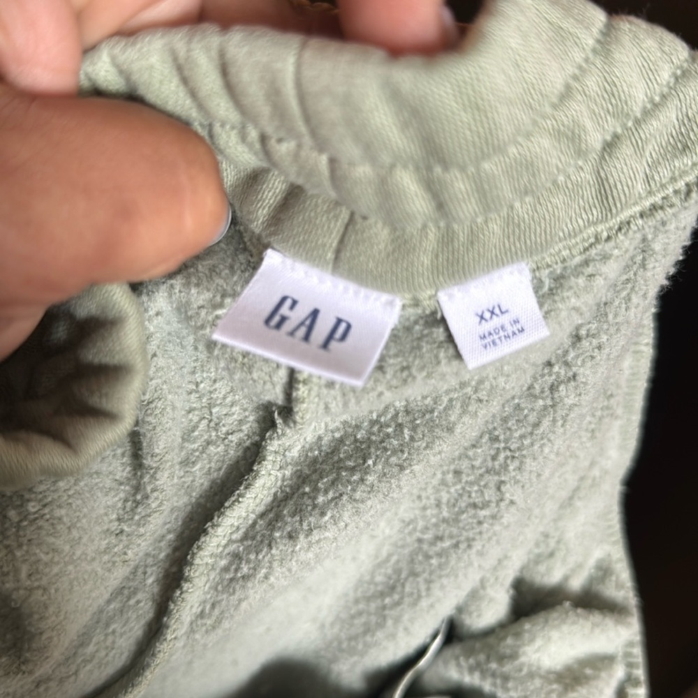 Gap Wide-Leg Seamed Easy Pants in Desert Sage Green. 